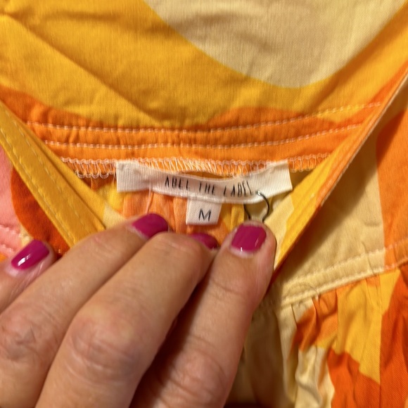 Abel The Label Anthropologie Orange Pink Boho Maxi Dress - Picture 5 of 6